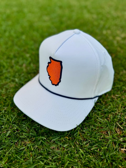 The Orange & Blue State Line Hat - White