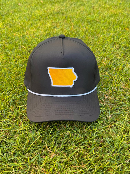 The Black & Gold State Line Hat - Black