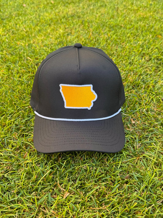 The Black & Gold State Line Hat - Black