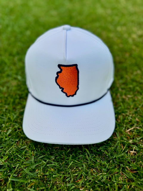 The Orange & Blue State Line Hat - White