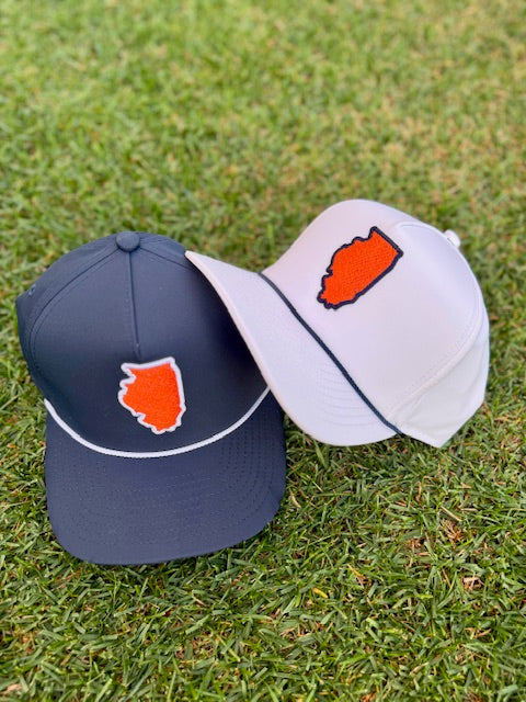 The Orange & Blue State Line Hat - White