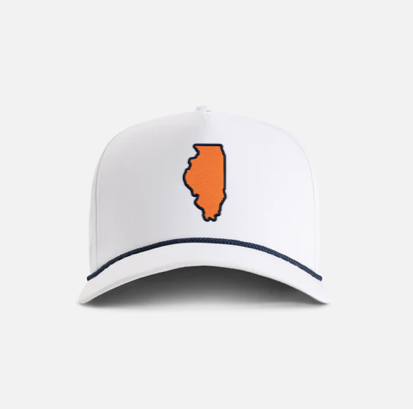 The Orange & Blue State Line Hat - White