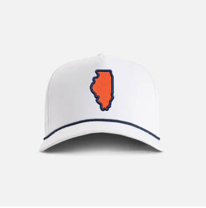 The Orange & Blue State Line Hat - White