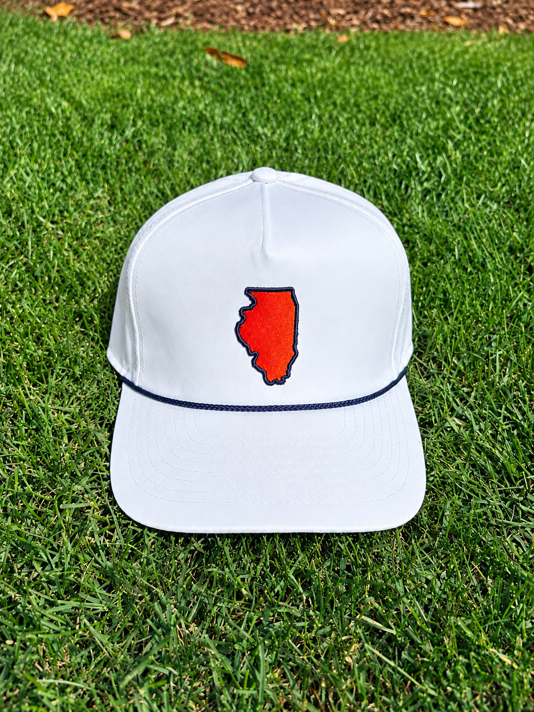 The Orange & Blue State Line Hat - White