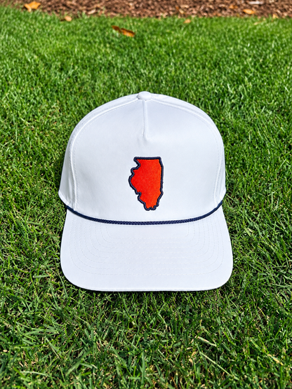 The Orange & Blue State Line Hat - White