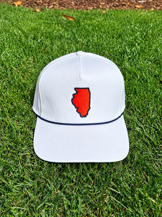 The Orange & Blue State Line Hat - White