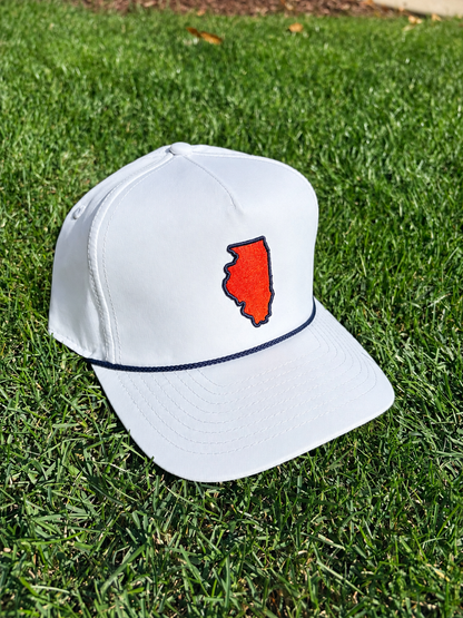 The Orange & Blue State Line Hat - White